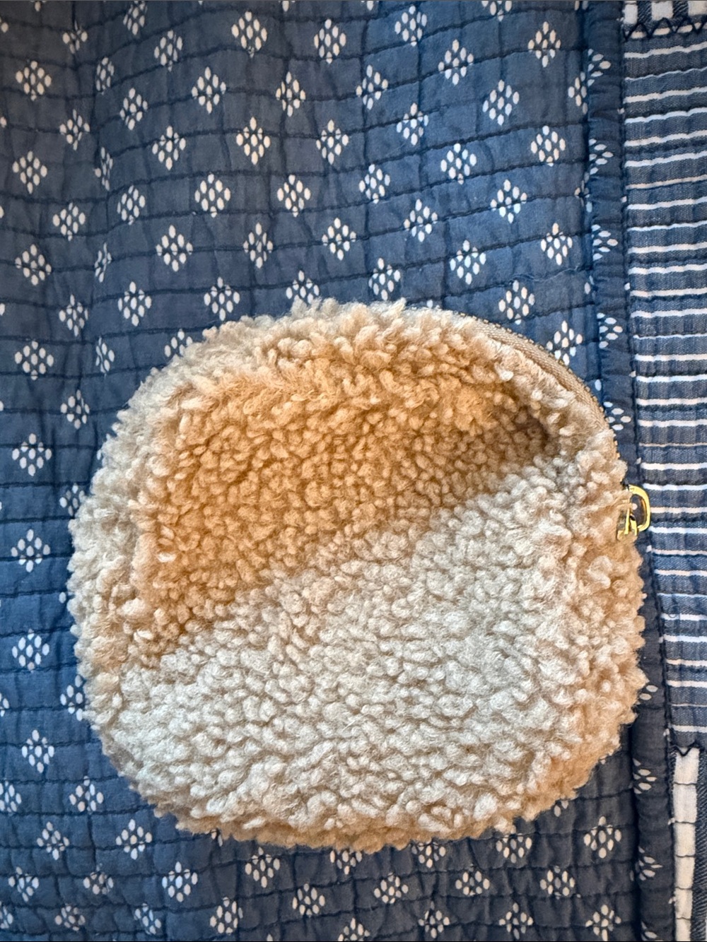 Stoney Clover Lane Plush Sherpa Round Pouch